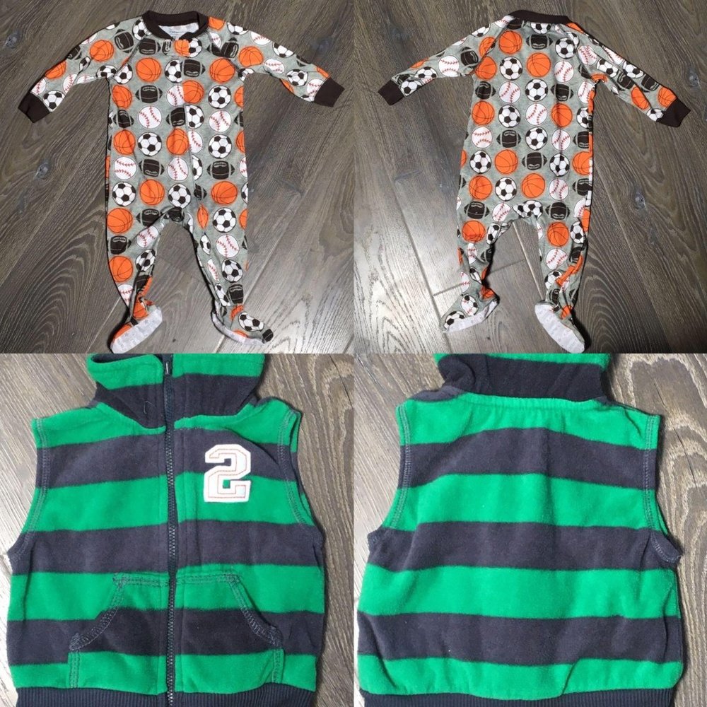 Carter’s 12 M Footed Pajamas Fleece Vest Sports